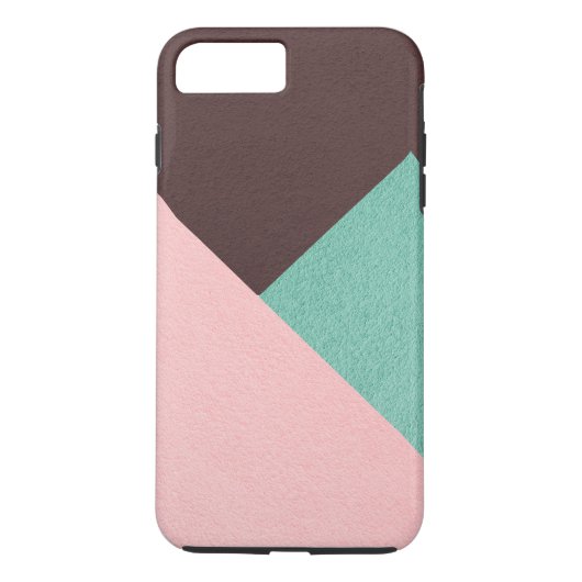 Geometrisch braun, grün und rosa Personalisiert Case-Mate iPhone Hülle (Rückseite)