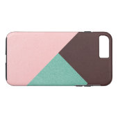 Geometrisch braun, grün und rosa Personalisiert Case-Mate iPhone Hülle (Rückseite (Horizontal))