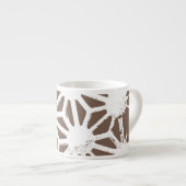 geometrisch braun-weiß espressotasse (Vorderseite Rechts)