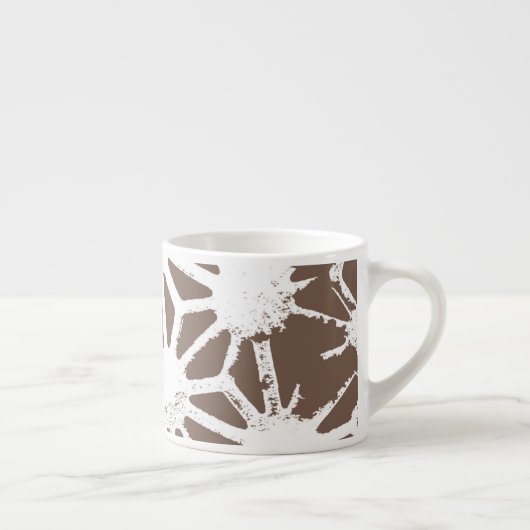 geometrisch braun-weiß espressotasse (Rechts)