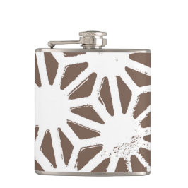 geometrisch braun-weiß flachmann