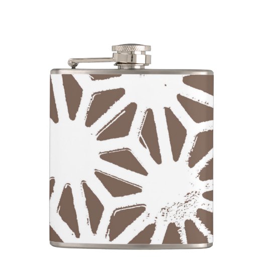 geometrisch braun-weiß flachmann (Vorderseite)