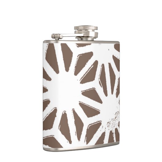 geometrisch braun-weiß flachmann (Rechts)