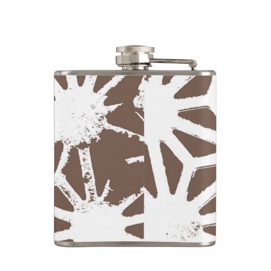 geometrisch braun-weiß flachmann (Rückseite)