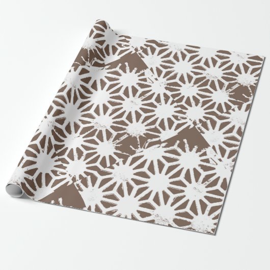 geometrisch braun-weiß geschenkpapier (Ungerollt)