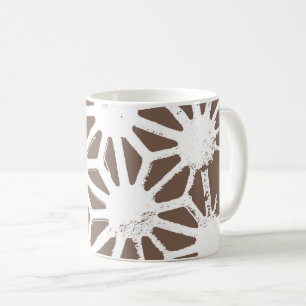 geometrisch braun-weiß kaffeetasse