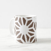 geometrisch braun-weiß kaffeetasse (Vorderseite Links)