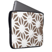 geometrisch braun-weiß laptopschutzhülle (Vorne Rechts)
