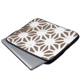 geometrisch braun-weiß laptopschutzhülle (Vorne Knopf)