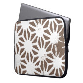 geometrisch braun-weiß laptopschutzhülle (Vorderseite Links)