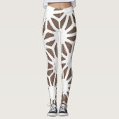 geometrisch braun-weiß leggings (Vorderseite)
