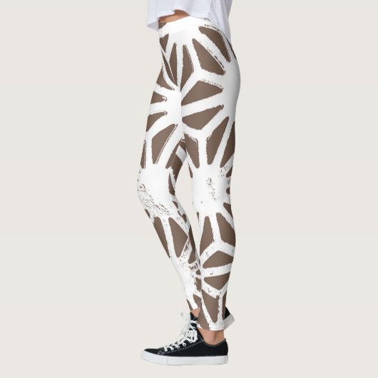 geometrisch braun-weiß leggings (Links)