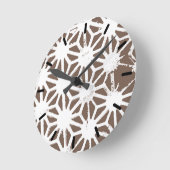 geometrisch braun-weiß runde wanduhr (Winkel)