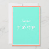 Geometrisch Cantaloupe Turquoise Einladung (Rückseite)