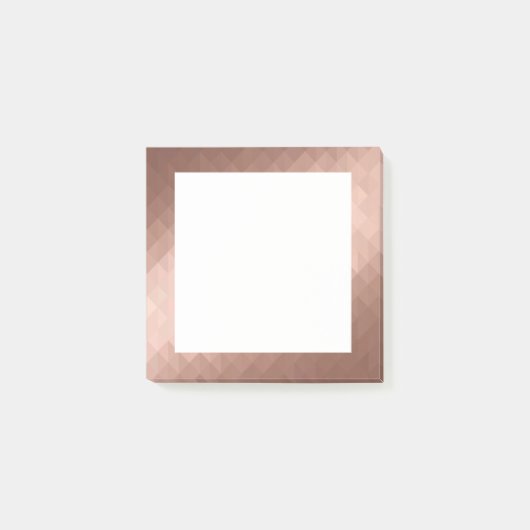geometrisch-chic-Design mit rosa goldfarbenem Effe Post-it Klebezettel (Vorderseite)