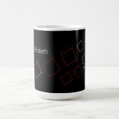 Geometrisch Chic Mit Monogramm Red Schwarz-weiß Kaffeetasse (Mittel)