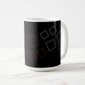 Geometrisch Chic Mit Monogramm Red Schwarz-weiß Kaffeetasse (VorderseiteRechts)