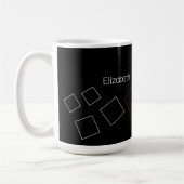 Geometrisch Chic Mit Monogramm Red Schwarz-weiß Kaffeetasse (Links)