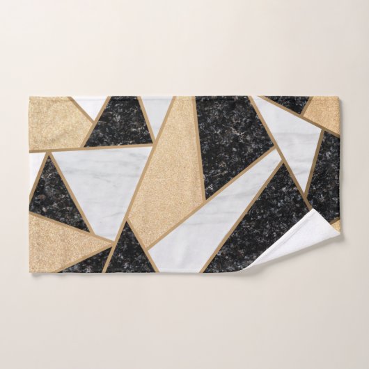 Geometrisch cooler Marmorstein Badhandtuch Set (Handtuch)