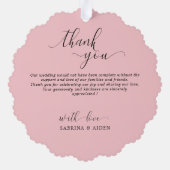 geometrisch | Danke Typografy Wedding Foto Ornament Karte (Rückseite)