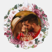 geometrisch | Danke Typografy Wedding Foto Ornament Karte (Vorderseite)