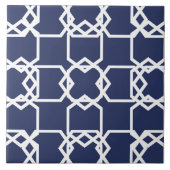Geometrisch, dekorativ, modern, marineblau, weiß fliese (Vorderseite)