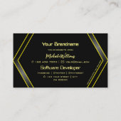 Geometrisch des Auges Schwarz und Gelb blendend Visitenkarte (Rückseite)