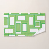 Geometrisch des grünen weißen Rechtecks Badhandtuch Set (Handtuch)