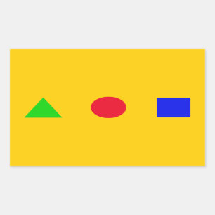 geometrisch - Dreieck, Kreis und Quadrat Rechteckiger Aufkleber