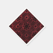 geometrisch dunkelrote und schwarz-gotische Grunge Serviette (Ecke)