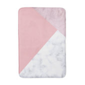 geometrisch eleganter kichelweißer pastellrosa Mar Badematte (Vorderseite Vertikal)