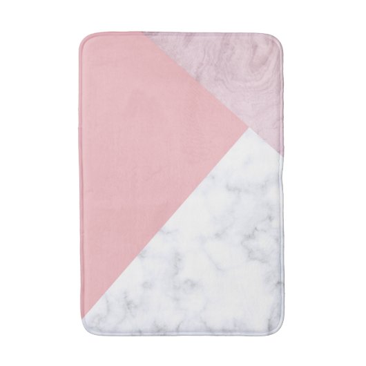 geometrisch eleganter kichelweißer pastellrosa Mar Badematte (Vorderseite Vertikal)