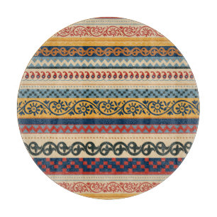 Geometrisch ethnisch: nahtloser Ornament-Hintergru Schneidebrett