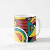 Geometrisch farbig: abstraktes Muster. Kaffeetasse (VorderseiteRechts)
