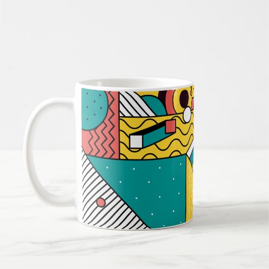 Geometrisch farbig: abstraktes Muster. Kaffeetasse (Links)