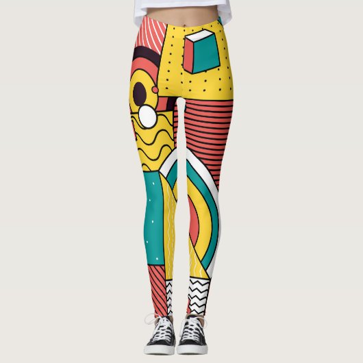 Geometrisch farbig: abstraktes Muster. Leggings (Vorderseite)
