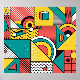 Geometrisch farbig: abstraktes Muster. Poster