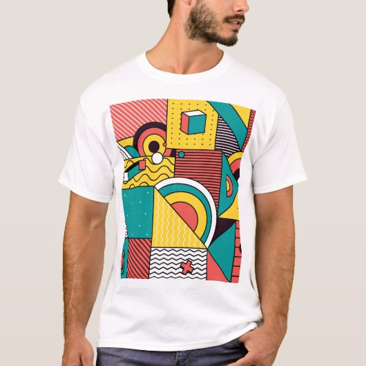 Geometrisch farbig: abstraktes Muster. T-Shirt (Vorderseite)