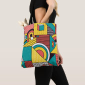 Geometrisch farbig: abstraktes Muster. Tasche (Von Nahem)