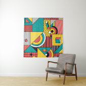 Geometrisch farbig: abstraktes Muster. Wandteppich (Beispiel (Horizontal))