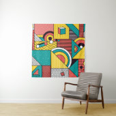 Geometrisch farbig: abstraktes Muster. Wandteppich (Beispiel)