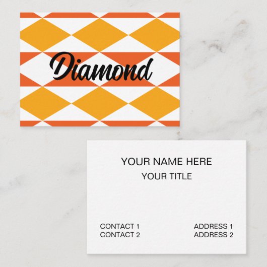 Geometrisch farbig Diamond Modern geometrisch Visitenkarte (Vorne/Hinten)