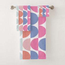 Geometrisch farbig Semi Circle Geometric Badhandtuch Set