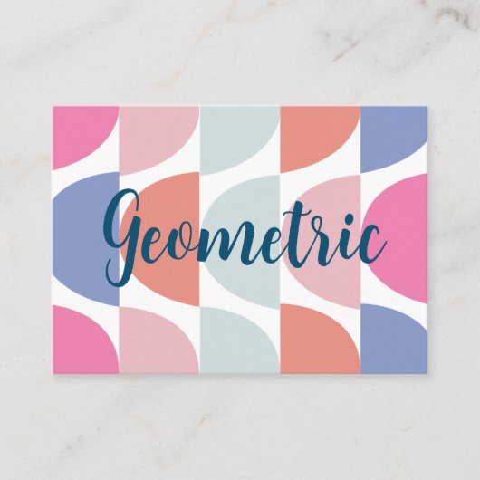 Geometrisch farbig Semi Circle Geometric Visitenkarte (Vorderseite)