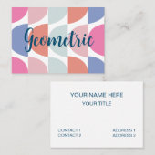 Geometrisch farbig Semi Circle Geometric Visitenkarte (Vorne/Hinten)