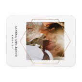 geometrisch | Foto Hochzeiten und römisches Datum Magnet (Horizontal)