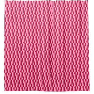 geometrisch, fuchsisch und rosa Mitte des Jahrhund Duschvorhang
