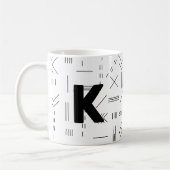 Geometrisch für das Monogramm des weißen Anfangsbu Kaffeetasse (Links)