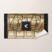 Geometrisch für Gold und Schwarz Handtuch (Handtuch)