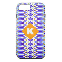 Geometrisch für Monogram Letter K Blau und Orange 